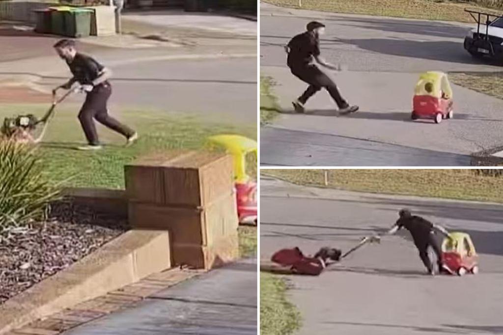 Dad tricks 18-month-old son with runaway lawnmower in viral video