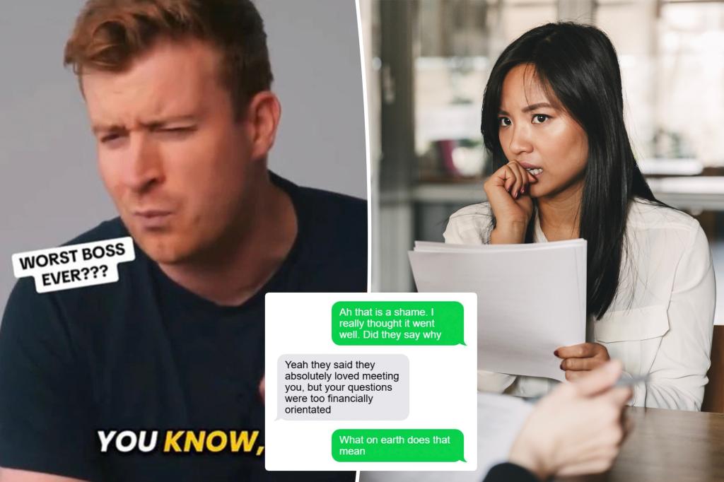 The text exchange reveals the shocking reason why the woman couldn't get a job